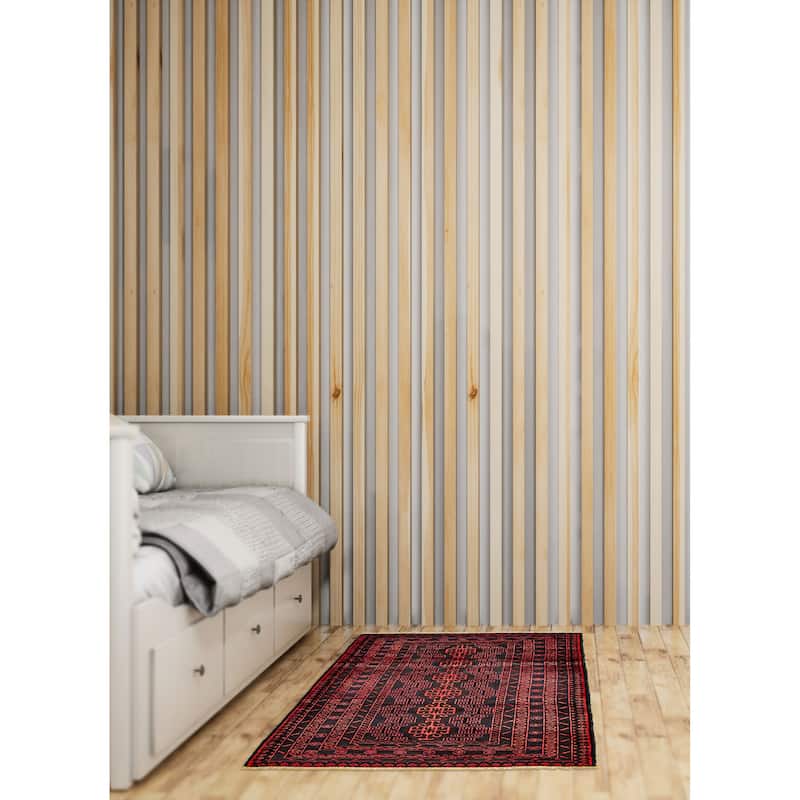 ECARPETGALLERY Hand-knotted Teimani Dark Navy Wool Rug - 3'2 x 5'3