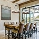 preview thumbnail 17 of 24, Farmhouse 6-Light Wagon Wheel Wood Chandelier with Seeded Glass Shade for Dining Living Room