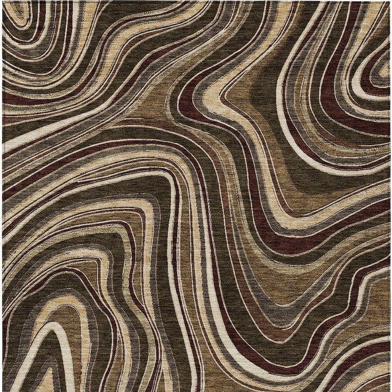 HomeRoots Abstract Transitional Rectangle Outdoor Rug