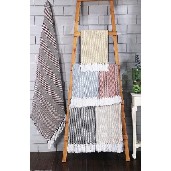 slide 2 of 26, Cotton Throw Blankets All-Season Medium Weight | Set of 2 | Chevron Design (50''x60'')