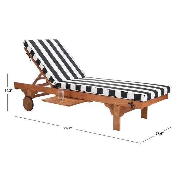 Shop Safavieh Outdoor Living Newport Ash Black White Stripe Cart Wheel Adjustable Chaise Lounge Chair 27 6 X 78 7 X 14 2 On Sale Overstock 22286434
