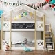 preview thumbnail 2 of 14, Twin over Twin House Bunk Bed For Kids With Stylish and Simple Look Castle Shape Bunk Bed