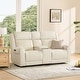 preview thumbnail 78 of 85, Leo Power Wall Hugger Reclining Sofa with Multi-Function Console 2 Pieces+ Console - Cream