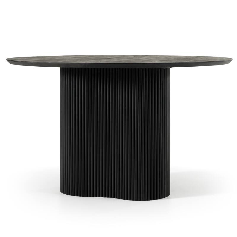 Modrest Myra Modern Black Wood Round Dining Table