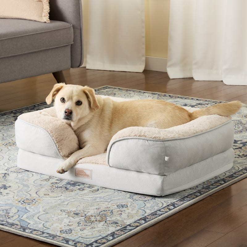 TOWN & COUNTRY EVERYDAY CuddleTown Comfy Solid Bolster Sofa Supportive Pet Bed