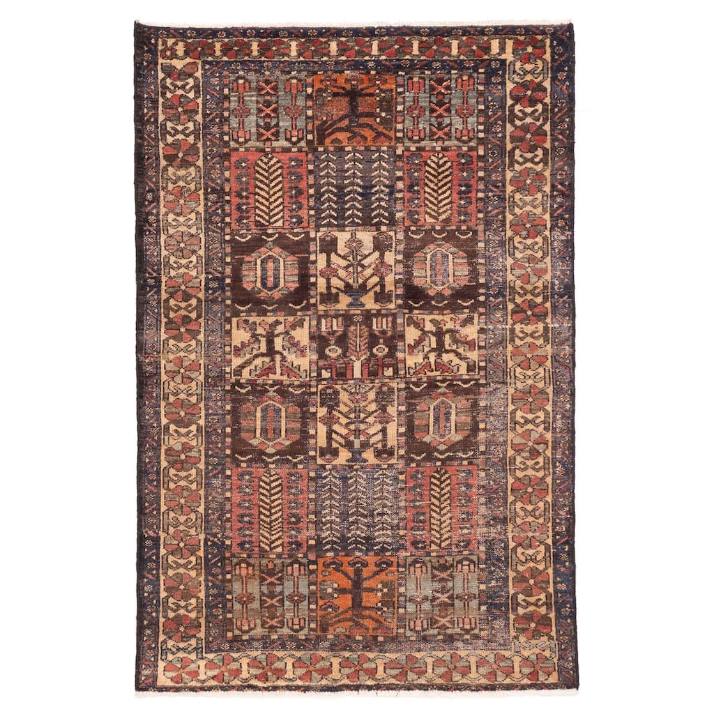 ECARPETGALLERY Hand-knotted Antalya Vintage Brown Wool Rug - 4'4 x 6'7