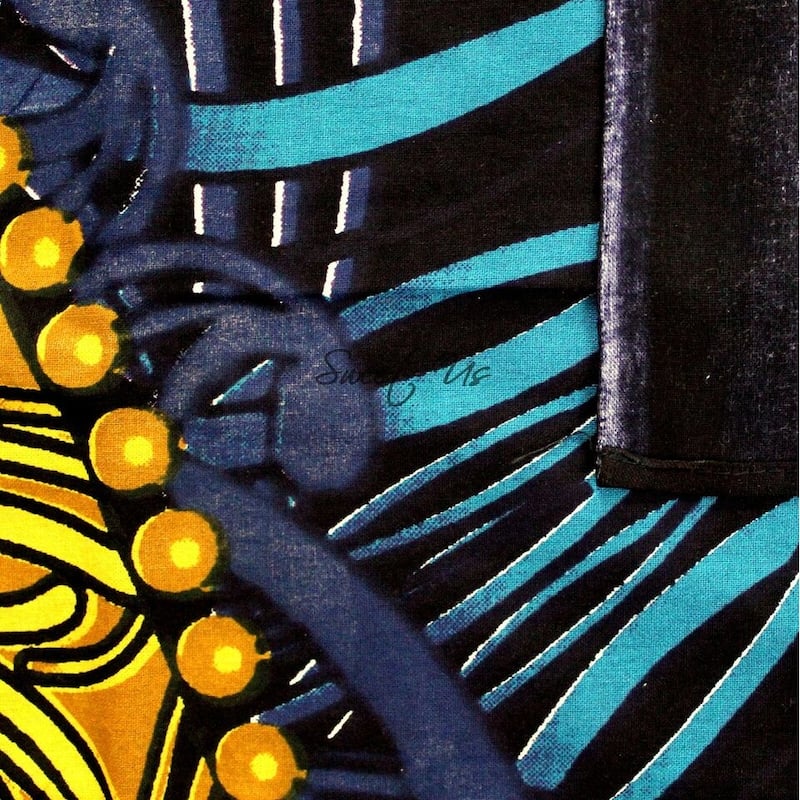 Golden Moon Cotton Tablecloth Rectangle Cosmic Blue Dining Linen - 88 x 104 inches