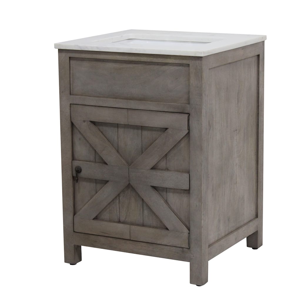 Barn Door Vanity 24 " wide in White Pigment