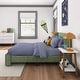 preview thumbnail 17 of 23, Max and Lily Full-Size Upholstered Bed with Rectangular Headboard