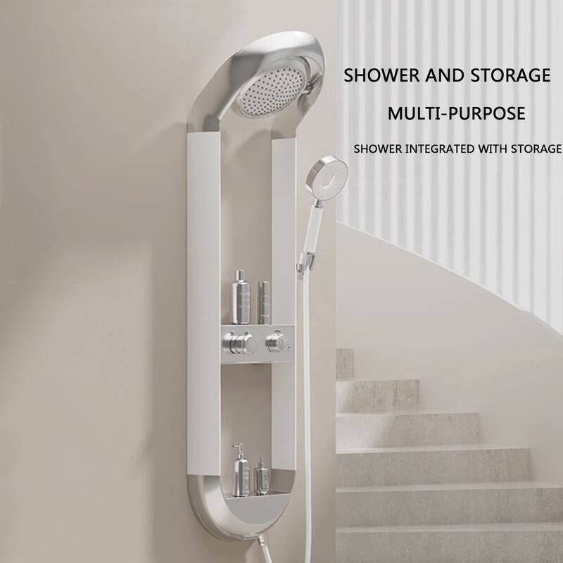 Premium Shower System with Hot/Cold Switch, Adjustable Modes & Double Shelves