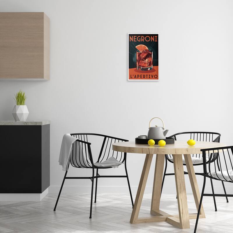 Stupell Vintage Midcentury Negroni Drink Framed Giclee Art Design By Andreas Magnusson