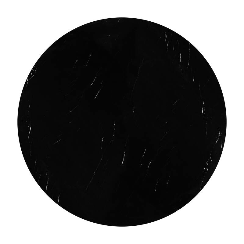 Round Dining Table for 4, 43" Faux Marble Top Kitchen Table