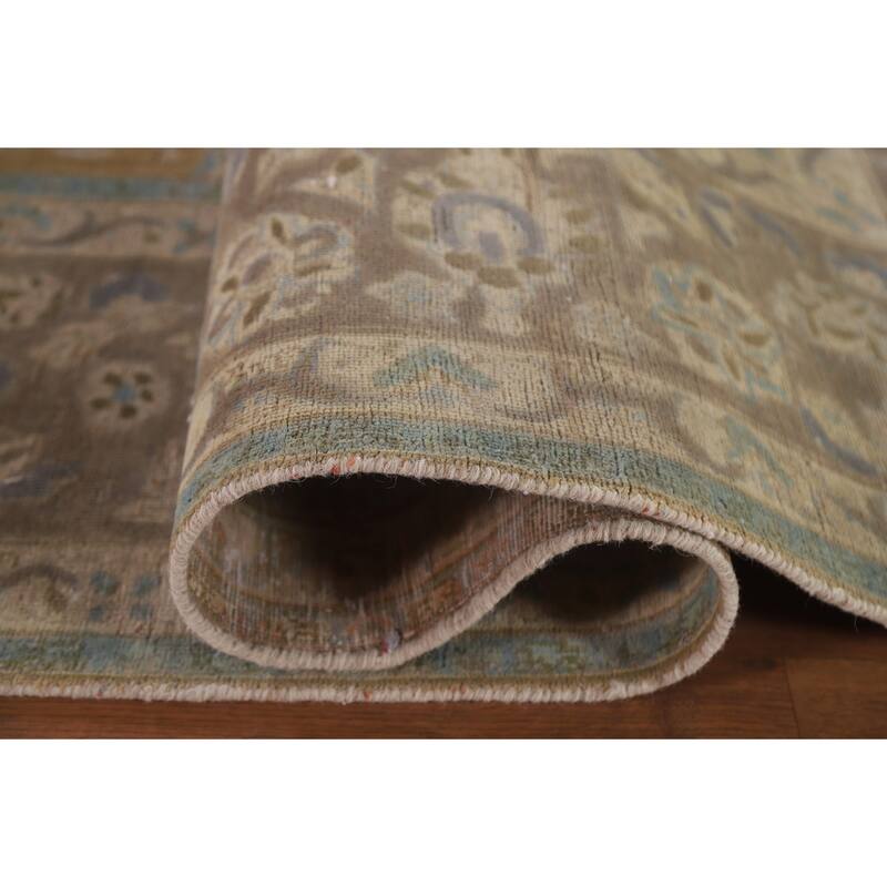 Hand Knotted Oriental 100% Wool Carpet Traditional Floral Yellow & Gold Najafabad Area Rug - 12' 10'' X 9' 3''