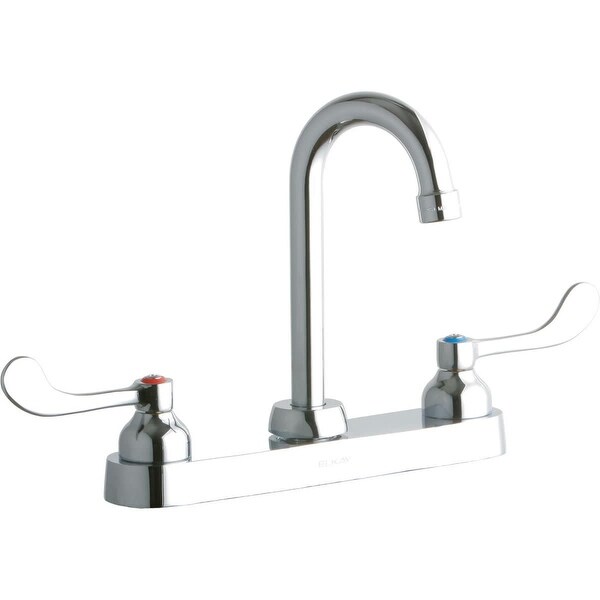 Shop Elkay Lk810gn04t4 1 5 Gpm Deck Mounted Double Handle Food