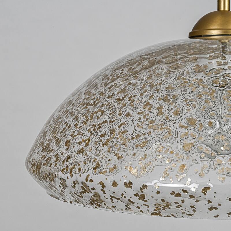 Modern Dome 1-Light Glass Pendant Light Single Chandelier - W14.6"