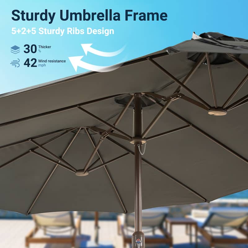XIZZI Patio Umbrella Oversized Outdoor Shade with Base
