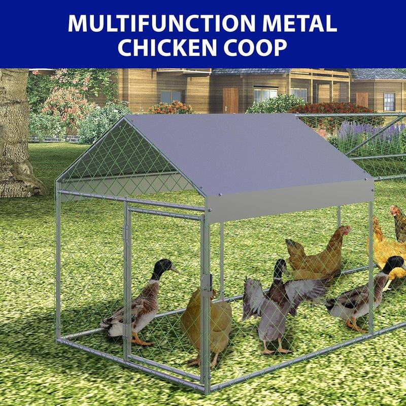 Outdoor Chicken Run Coop Hen House, Poultry Cage for Backyard Farm