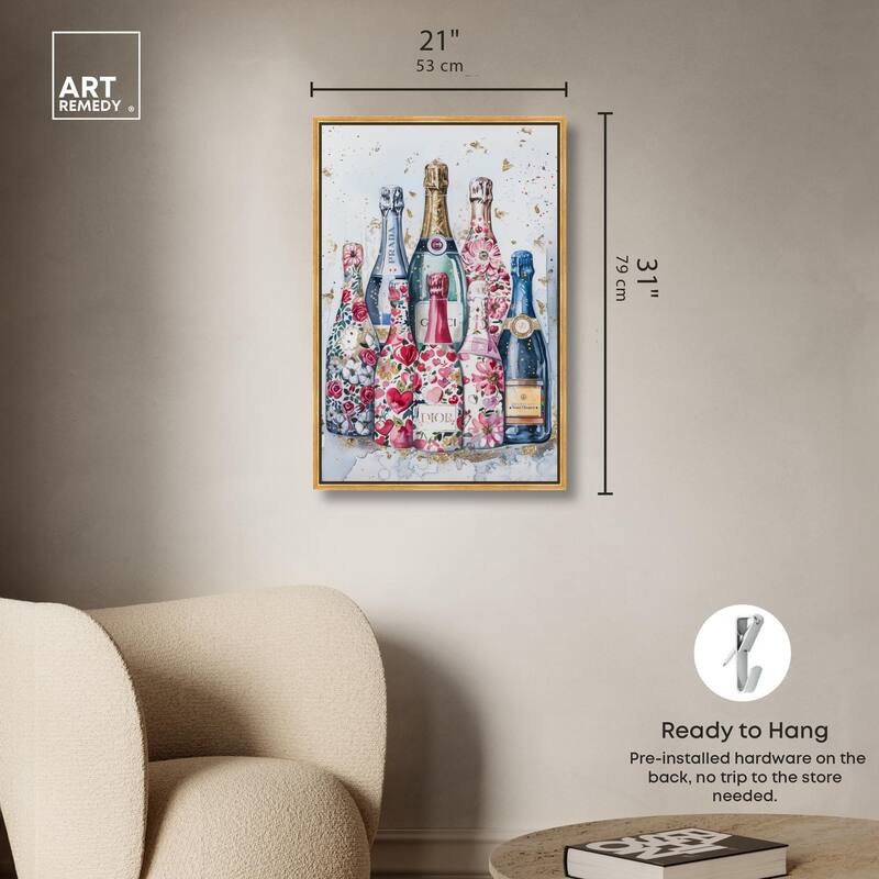 Intricate Floral Champagne Canvas by Art Remedy