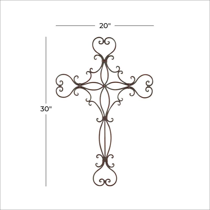Black Metal Scroll Cross Home Wall Decor