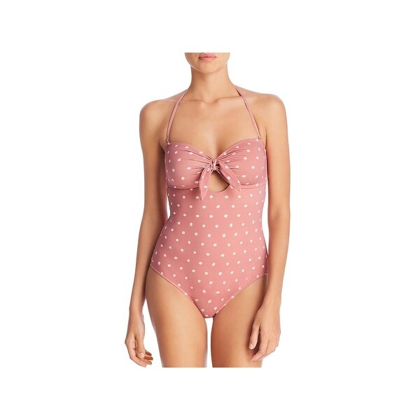 pink polka dot one piece swimsuit