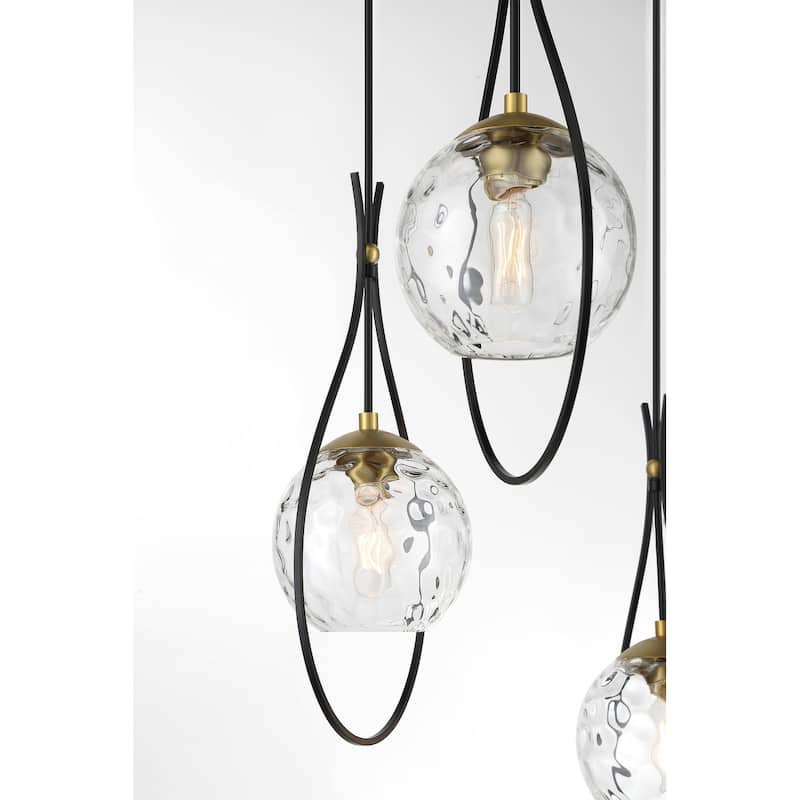 Minka Lavery 1533 Cody 3 Light 19" Wide Pendant with Clear Water Glass
