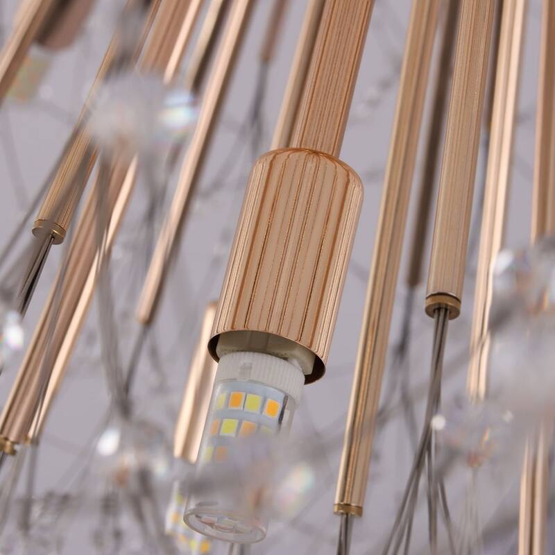 Contemporary 16/20/24/30-Light Glam Oversized Firework Crystal Sputnik Chandelier Dandelion Pendant Light, Includes Bulbs