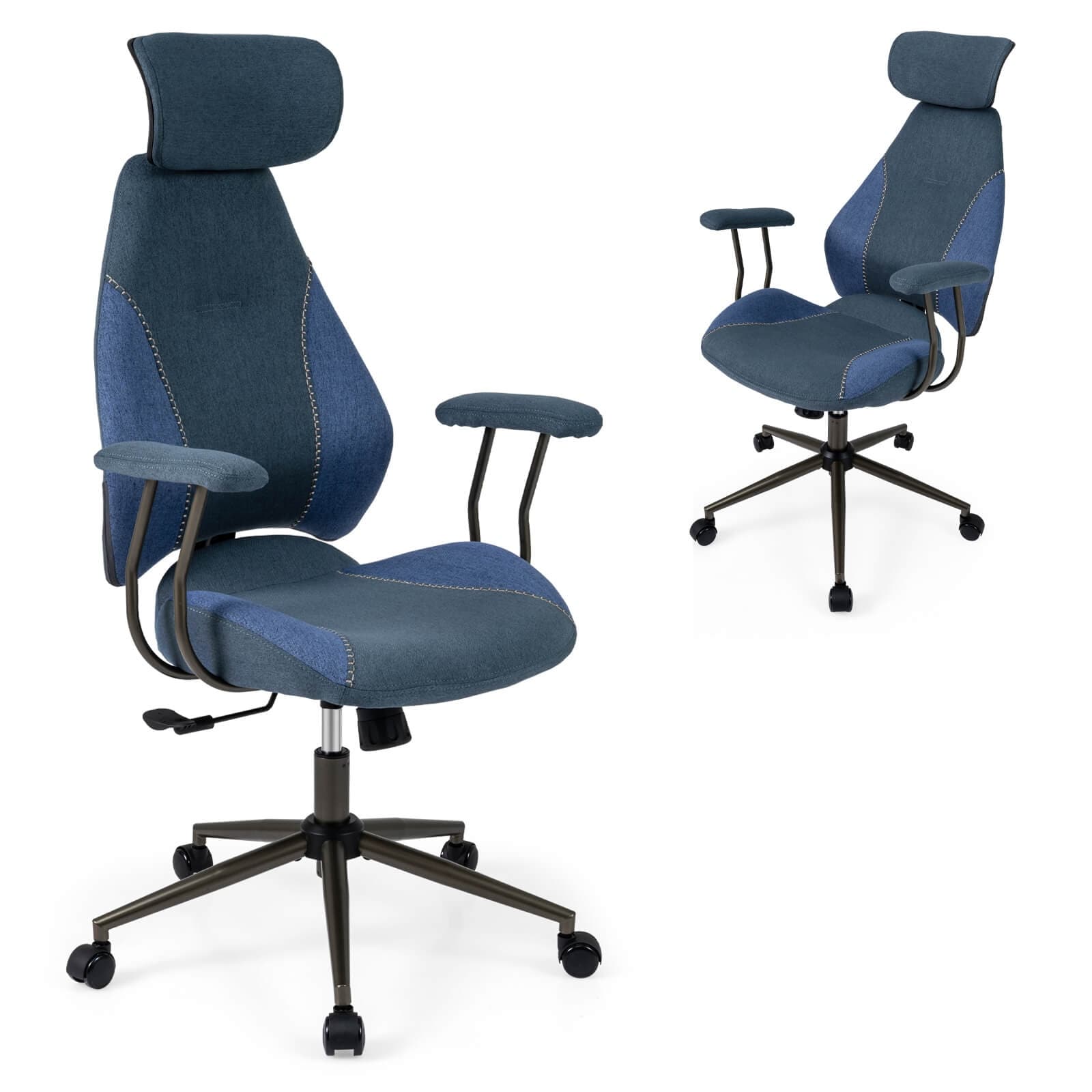 Costway Ergonomic Office Chair with 2D Headrest, Rocking Backrest & - See Details