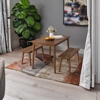 3 PCS Wooden Dining Table Set - Bed Bath & Beyond - 37939662