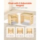 preview thumbnail 3 of 8, Natural Wood Poplar Montessori Table Set with Chalkboard & Adjustable Height - 16.7 x 11.8 x 15.2 in