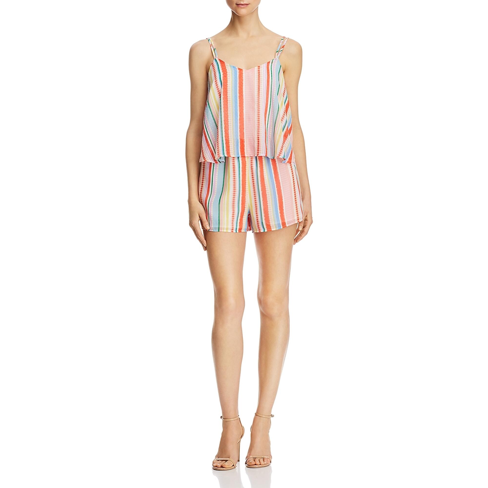 striped short romper