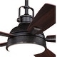 preview thumbnail 9 of 9, Walton 52 in. Gold Stone Ceiling Fan, Reversible Dark Bronze-Mocha Blades, Dimmable LED Light Kit and Remote, White Glass Shade