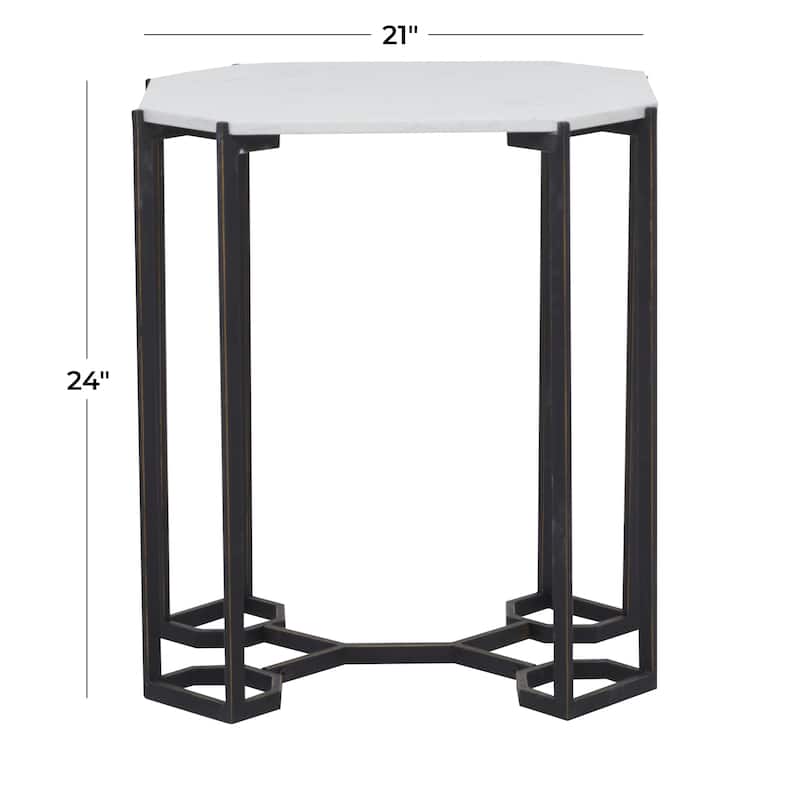 Metal Accent Table - White - Roche River Decor