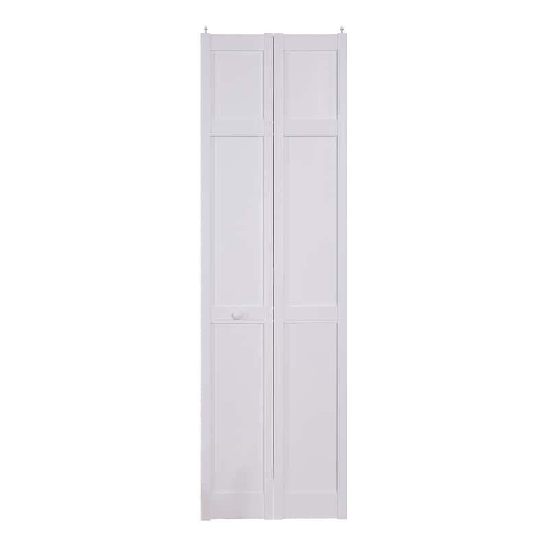 Seabrooke Shaker Style White PVC 24-inch Bifold Door