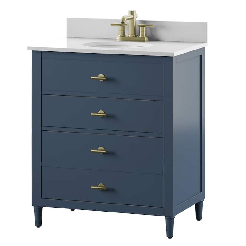 30" Single Bathroom Vanity with Drawers - Franklin Blue