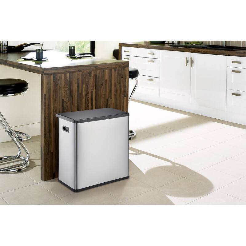 60L (30x2) Dual Compartment Touchless Sensor Recycling Bin