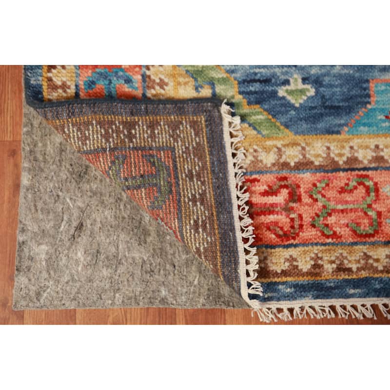 Blue Oushak Oriental Area Rug Hand-Knotted Wool Carpet - 8'11" x 11'10"