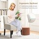 preview thumbnail 24 of 24, Gymax Armless Accent Chair w/ Rubber Wood Legs Modern Vanity Chair for