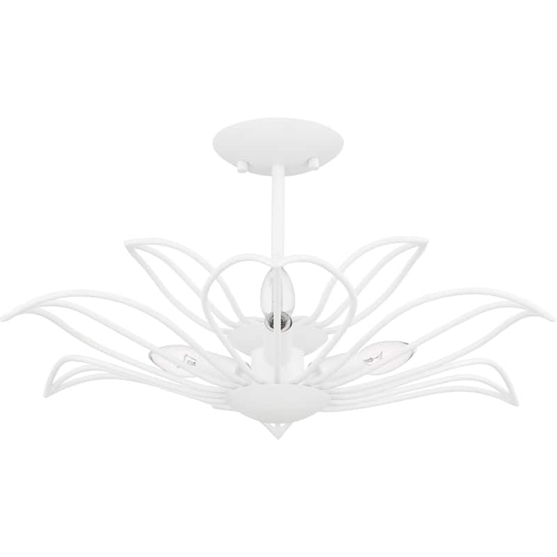 Tallulah 3-Light Sand White Semi-Flush Mount