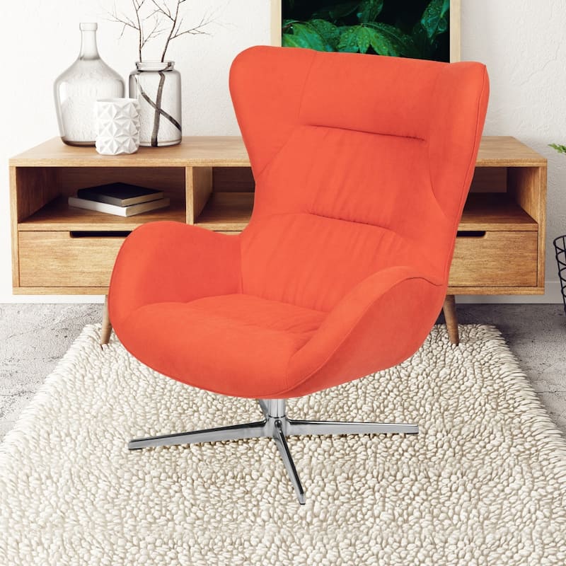 Home and Office Retro Swivel Wing Accent Chair - 35"D x 32.5"W x 40.5"H