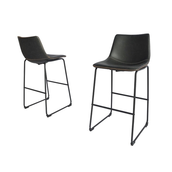 Best Quality Furniture Faux Leather Bar Stool Set of 2 On Sale