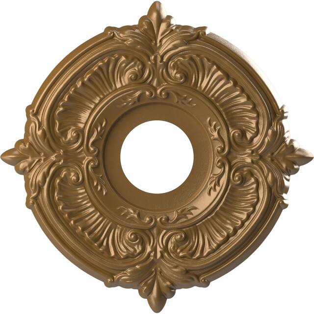 3 1/2" Inside Diameter - Attica Thermoformed PVC Ceiling Medallion - 13" Outside Diameter - Metallic Gold Rush