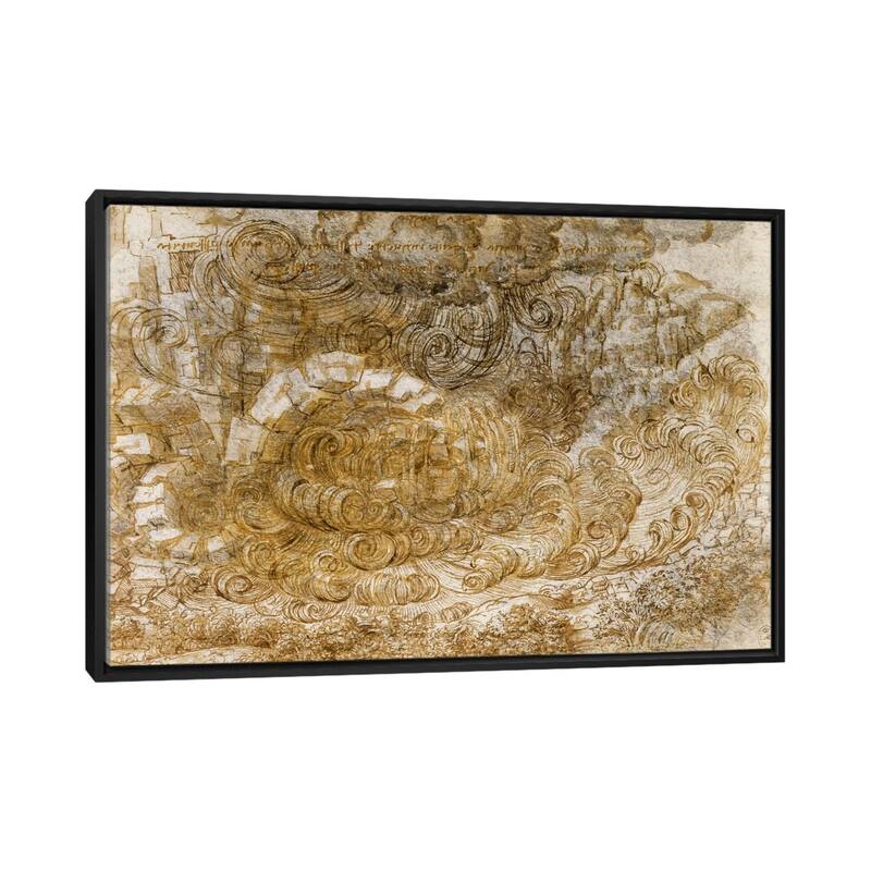 iCanvas "Deluge, 1518" by Leonardo da Vinci Framed Canvas Print - Black - 32x48