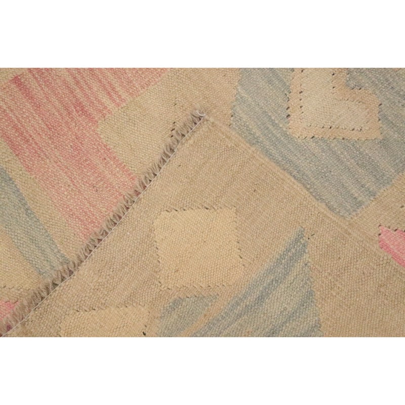 Hand Woven Oriental 100% Wool Carpet Southwestern Tribal Multi-Colored Kilim Area Rug - 9' 10'' X 7' 11''