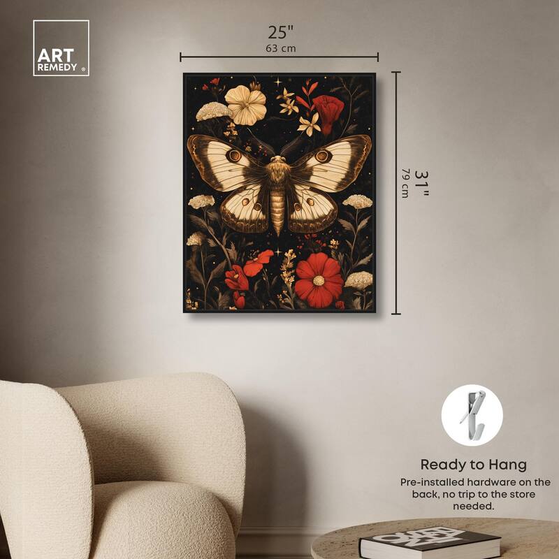 Flying Moth Canvas by Art Remedy