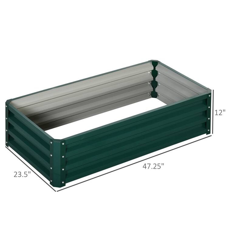 Galvanized Steel Garden Bed Planter for Vegetables and Flowers - 47.25" L x 23.5" W x 12" H