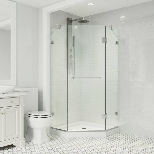 Shop Vigo Piedmont Clear Frameless Shower Enclosure With Low Profile Base On Sale Overstock 12532734