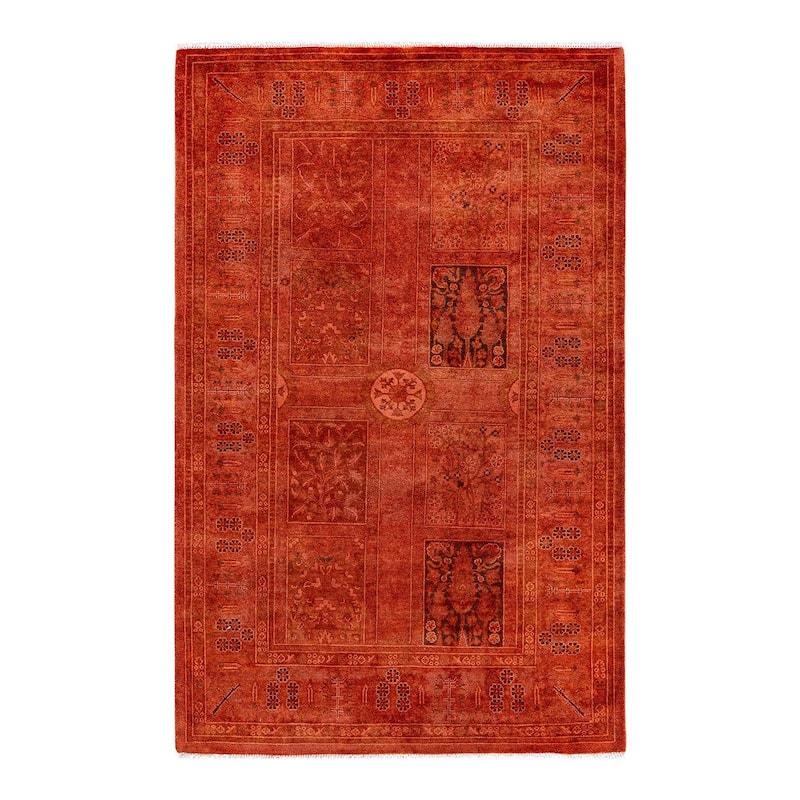 Contemporary Overdyed Wool Hand Knotted Area Rug - 3' 2" x 4' 10"