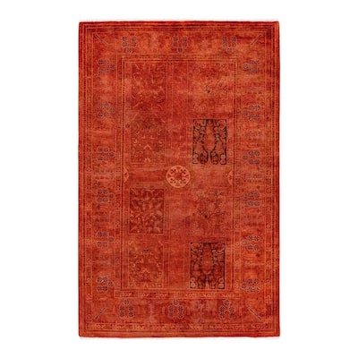 Contemporary Overdyed Wool Hand Knotted Area Rug - 3' 2" x 4' 10"