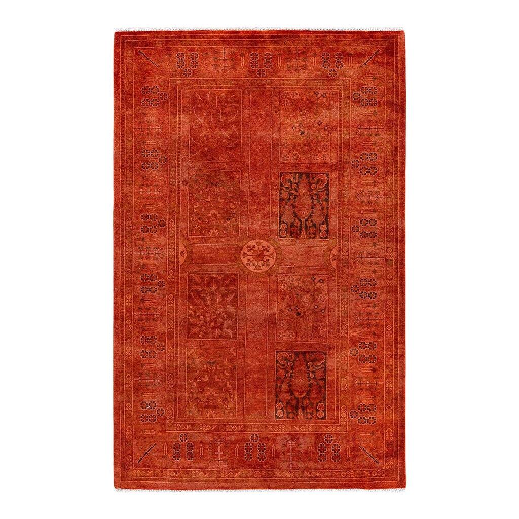 Contemporary Overdyed Wool Hand Knotted Area Rug - 3' 2" x 4' 10"