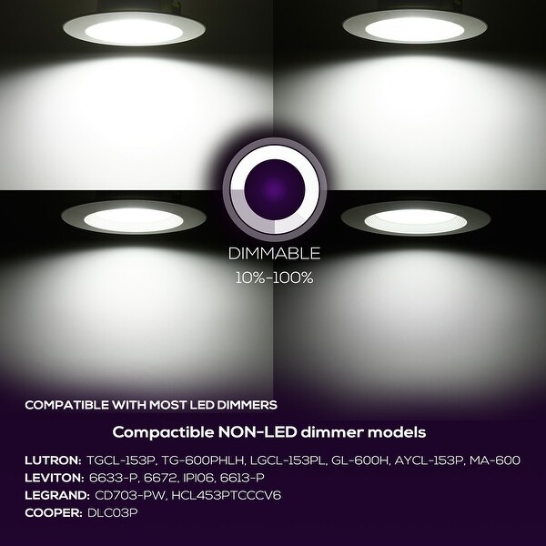80w Equivalent Torchstar 4 Pack 6 Led Recessed Downlight